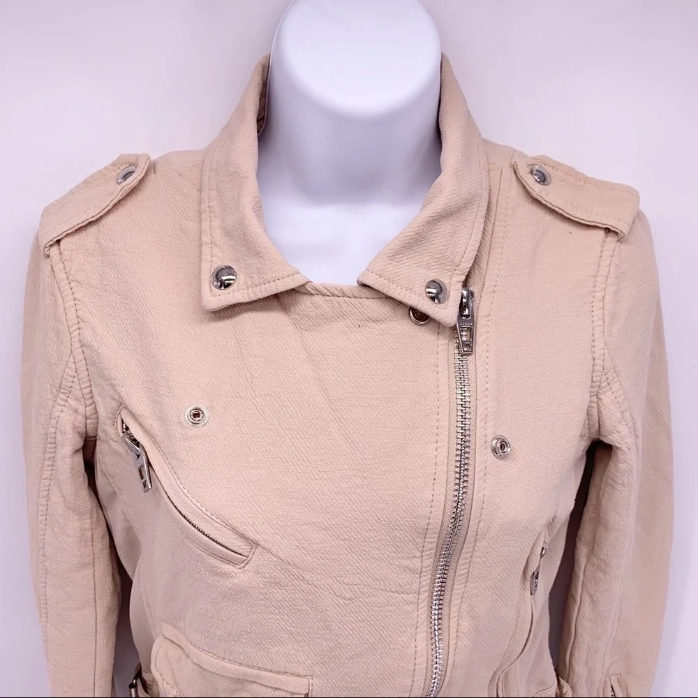 Blank NYC Tan Moto Jacket Size XS
